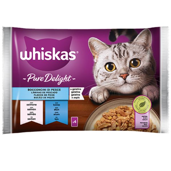 Whiskas Pure Delight Multipack 4 pezzi da 85 gr Whiskas Pure Delight Multipack 4 pezzi da 85 gr